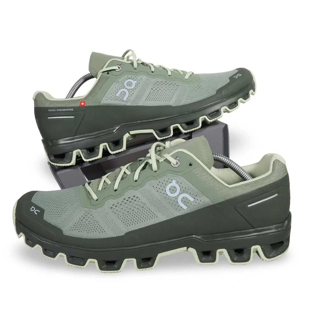 On Cloudventure Mens 11.5 Green Missiongrip Trail Running Hiking Shoes